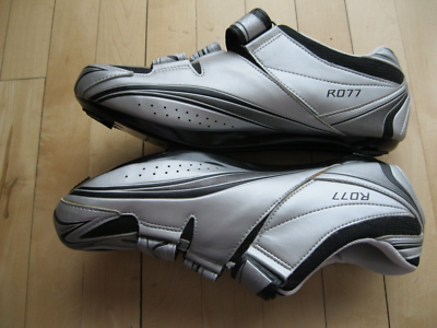 Shimano R077 Road Bike Cycling Shoes Silver Black Men US 11.8 EU
