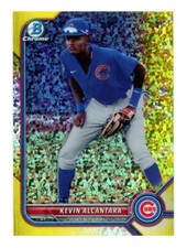 2022 Bowman Chrome Prospects Yellow Mini-Diamond Refractor /75 Kevin Alcantara