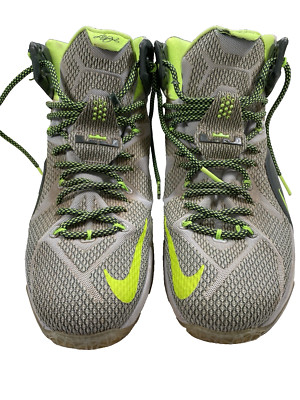 Nike LeBron 12 Dunkman Men's Basketball Shoes Size 13  ,684593-001-Green &Gray