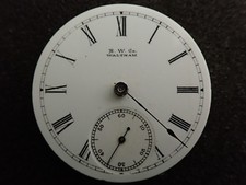 VINTAGE 18 SIZE WALTHAM H.C. POCKET WATCH MOVEMENT GRADE STERLING - FOR PARTS