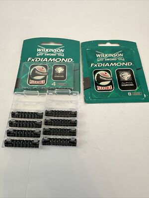 12 Wilkinson FX Diamond Razor Blade Cartridge Refill Fit Schick Tracer ...