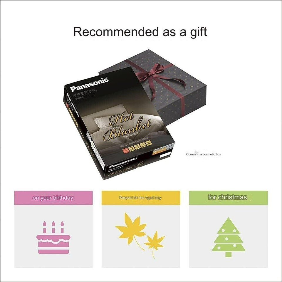 Panasonic Electric Blanket Single 140 x 85cm Machine Washable DBU31SC