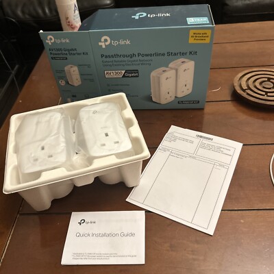 Paar TP-Link AV1300 Gigabit Passthrough Powerline Adapter Netzwerk Kit
