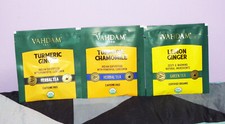 New Vahdam Tea Turmeric Ginger Chamomile Lemon Ginger 3 Tea Bag Set