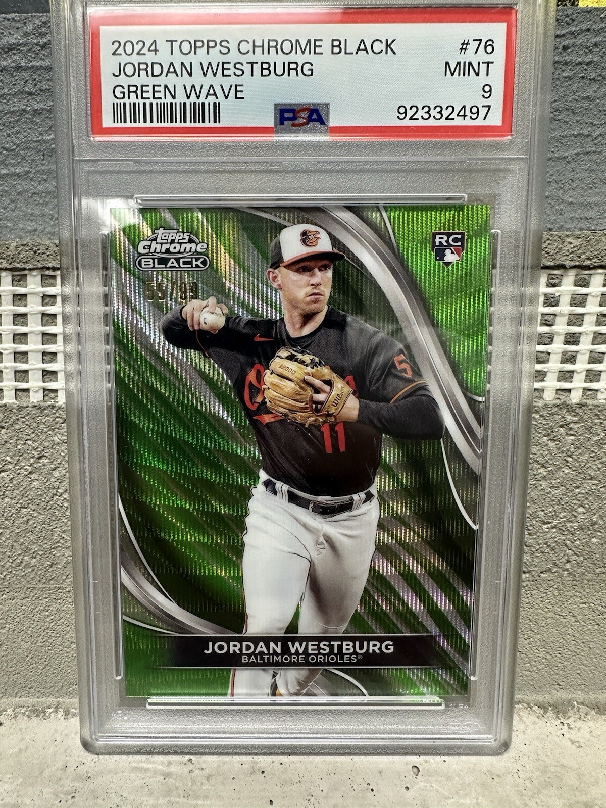 2024 Topps Chrome Black - Green Wave Refractor #76 Jordan Westburg /99 (RC)