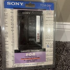 New Sony Cassette Recorder TCM-24V Voice Operated Recording NOS