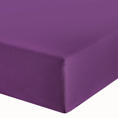 Lila Spannbettlaken King Size voll elastisch 10'' Tiefe Polycotton 2er Pack
