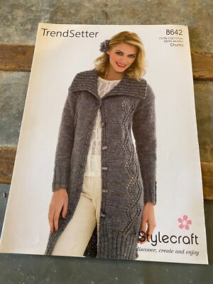 Neu STYLECRAFT Damen Jacke Strickmuster Trendsetter Chunky 8642