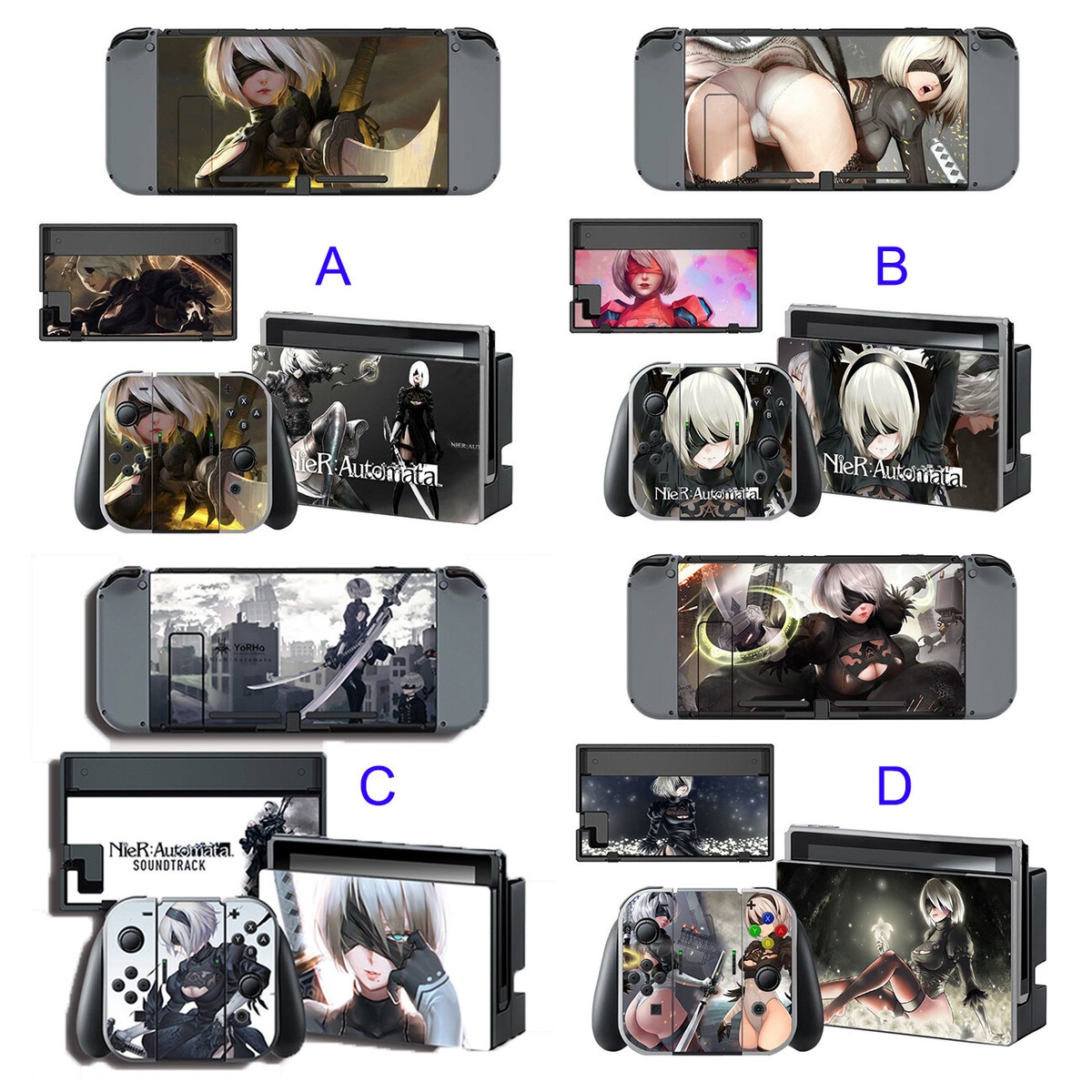 【Nintendo Switch NieR:Automata】付属品セット Regular Nintendo Switch Console Joy Con Skins NieR Automata