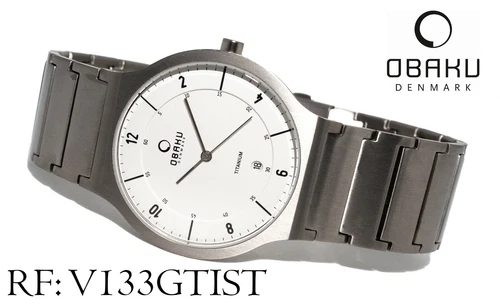 Obaku Denmark Men's Watch V133GTIST Titanium 38 Mm