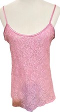 Vintage Pink Stretchy Sheer Lace Camisole US Soft Sensations Fairy Fairygrunge