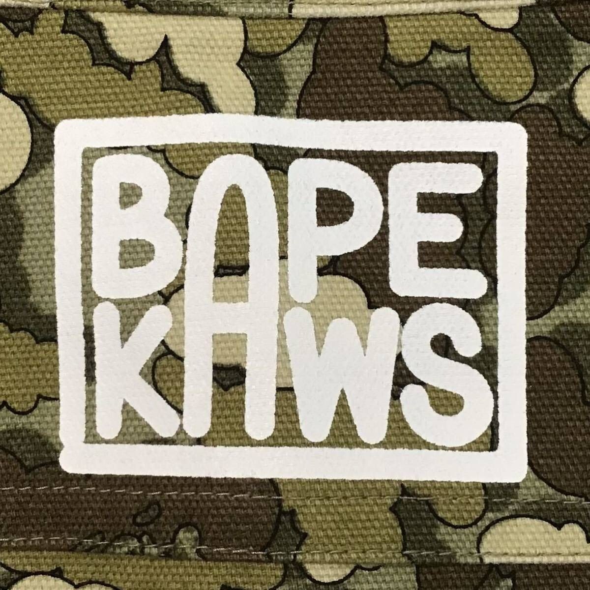 BAPE × kaws cloud camo work shirt Beige Short Sleeve A Bathing Ape