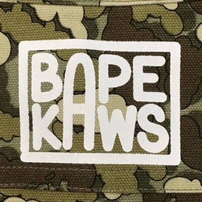 BAPE × kaws cloud camo work shirt Beige Short Sleeve A Bathing Ape