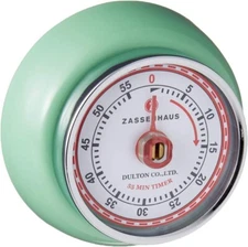 Zassenhaus Magnetic Retro Kitchen Timer, Classic Mechanical Cooking Timer (Mint