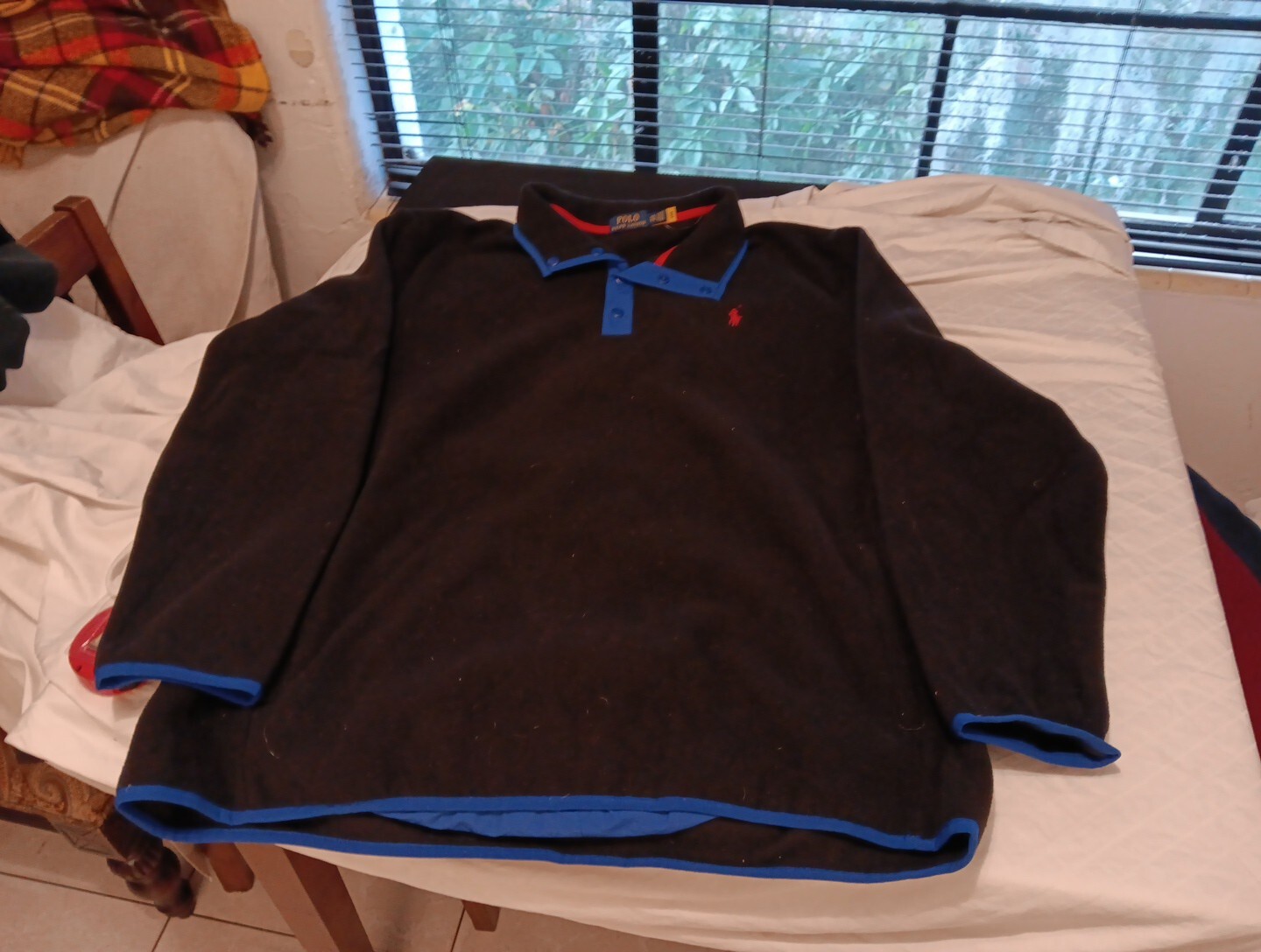 Polo Ralph Lauren Quarter Zip Pile 2XL Nero Rosso Pony