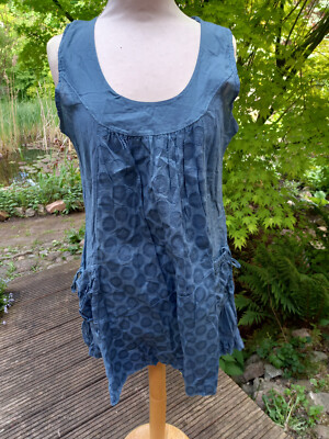 tolles Sommerkleid/Tunika in blau Größe L, 50 % Seide -NEU-