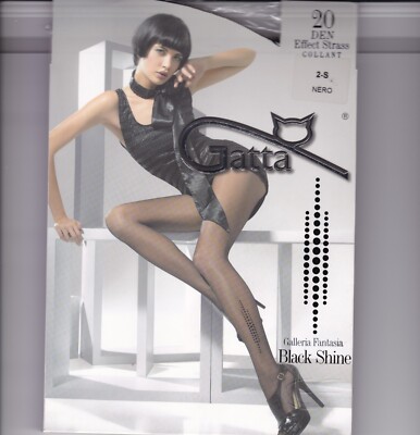 Strumpfhose von Gatta ''Black Shine'' schwarz 20 DEN Gr. S Effect Strass