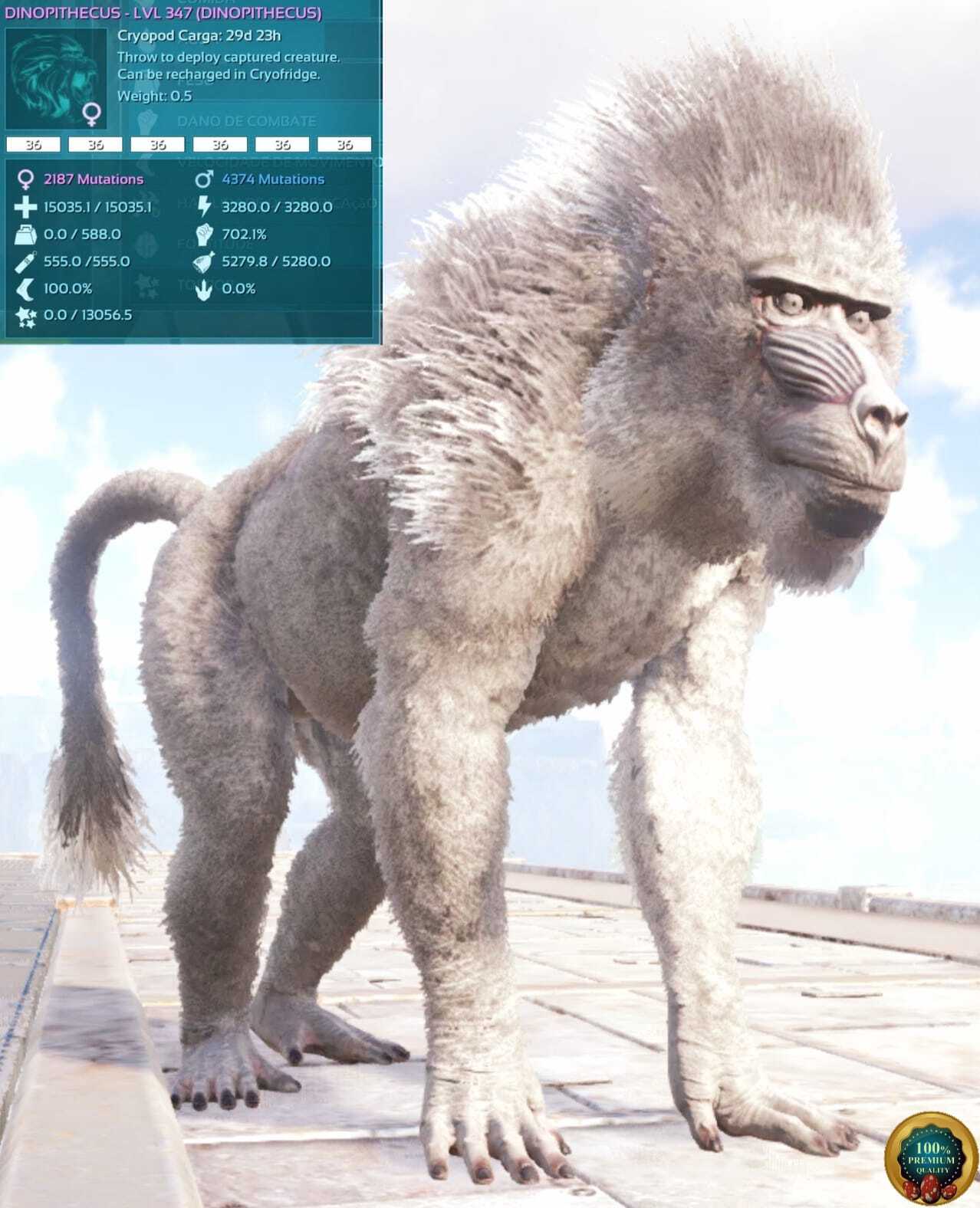 ARK Survival Evolved PS4 PS5 PVE New Top stats White Deinonychus