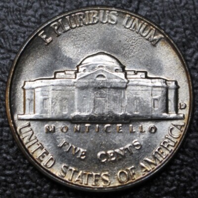1958 D USA - FIVE CENTS - COPPER-NICKEL - Jefferson Nickel - TONED
