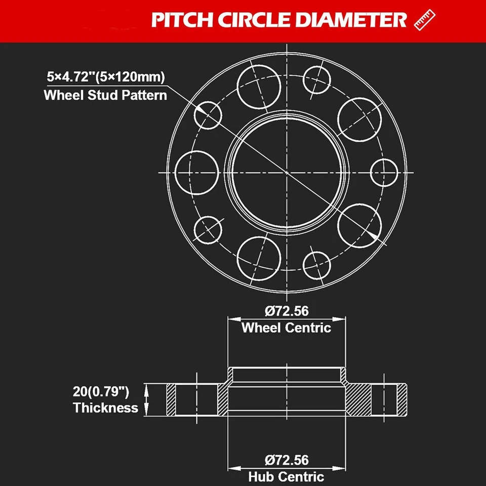 4 шт колесных распорок 15 и 20 мм 5x120 HubCentric для BMW F30 F80 M3 F10 M5 F82 M4 - Изображение 4 из 4