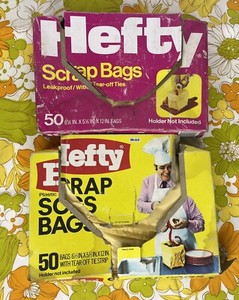 Vintage HEFTY Plastic Scrap Bags 6.5 X 5.5 x 12 inches Garbage Bags