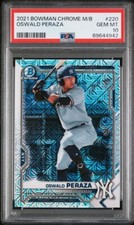 OSWALD PERAZA 2021 Bowman Chrome MEGA BOX MOJO REFRACTOR BCP-220 PSA 10 GEM MINT
