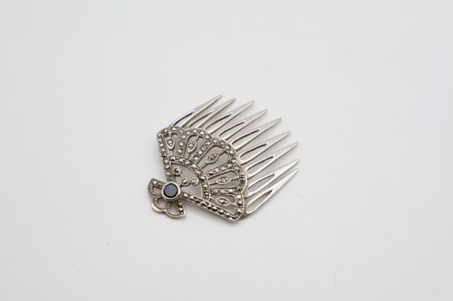 Precioso peine vintage de plata esterlina estampado 925 - Imagen 2 de 7