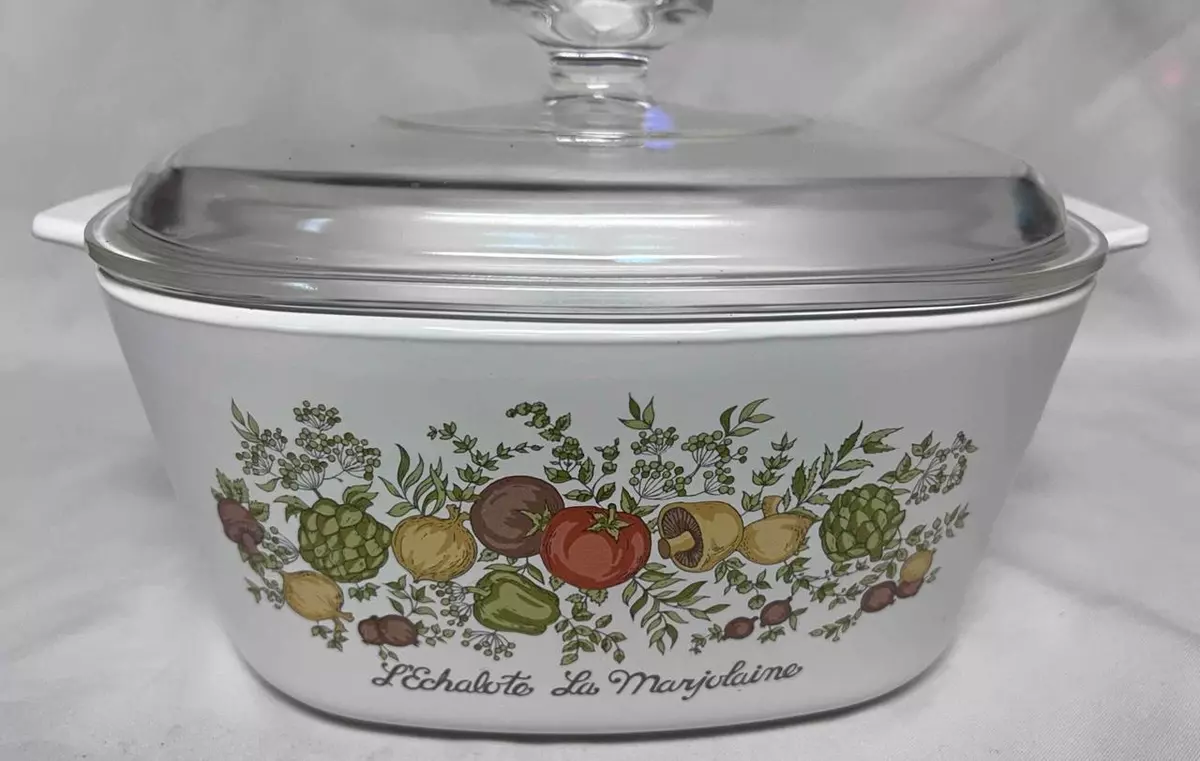 Casserole w/Lid, Corning, Spice of Life with Lid, 3 Qt, Vintage