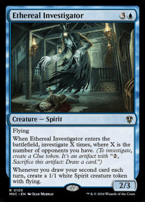 NM Ethereal Investigator, MTG, Murders at Karlov Manor, Magic the Gathering, 105