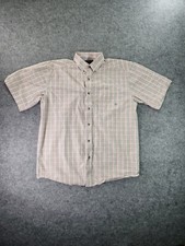Ariat Shirt Mens Large White Plaid Short Sleeve Vented Western Button Down