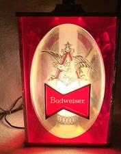 VINTAGE BUDWEISER BAR LANTERN,ANHEUSER BUSCH,PLASTIC,WALL MOUNT,SWITCH,GIFT,CORD