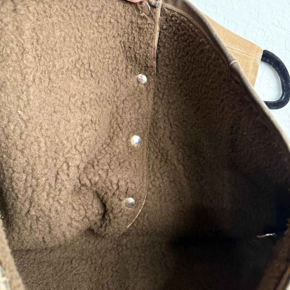 Chaleco Western Vintage Años 60 Forrado Sherpa Gamuza Bolsillo M Foto 3 de 4