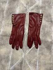 Coach Red Leather Gloves Women Size Large