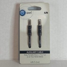 ONN 4FT 3.5mm AUX Auxiliary Cable Car/Home Stereo Headphones Speakers ONA13WI521