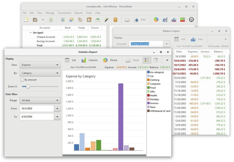 Software de finanzas personales HomeBank para contabilidad, presupuesto, seguimiento de gastos + Foto 4 de 4