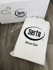 NEW Serta Full Size Soft Sheet Set Bedding Moisture wicking Lightweight White