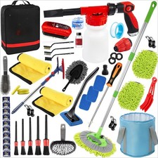 56 Piece Car Wash Cleaning Kit With Foam Gun Long Handle Brush Adjustable Hose 56 Piece Car Wash Cleaning Kit With Foam Gun Long Handle Brush Adjustable Hose