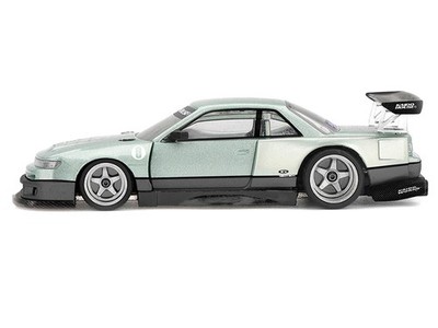 NISSAN SILVIA S13-R KAIDO WORKS V1 RHD LIGHT GREEN 1/64 BY MINI GT
