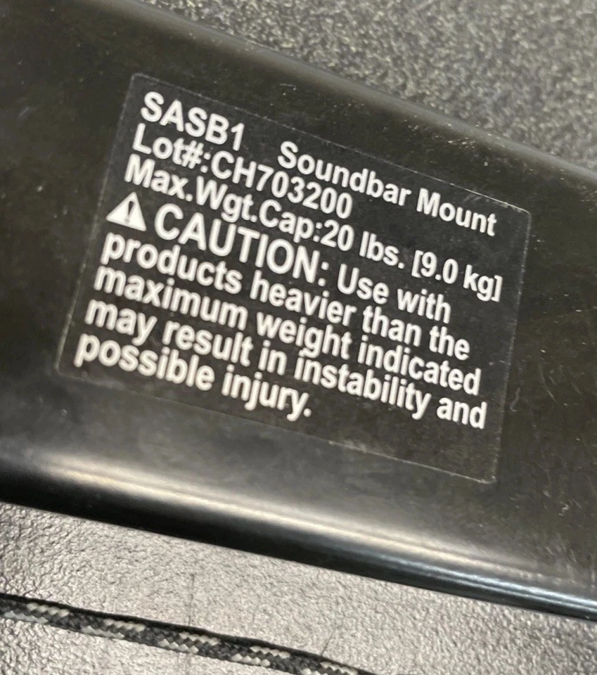 Sanus SASB1-B1 Universal Soundbar Speaker HDTV Mount No Hardware Used - Image 2 of 4