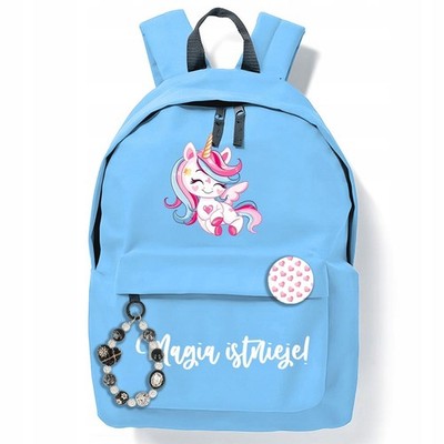 Backpack Set Blue + Keychain + Pin (18l)