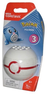 Pokemon Mega Construx (2017) Poliwag Pokéball Mini Figur Set