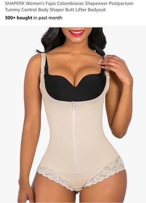 SHAPERX Women s Faja Shapewear Tummy Control Bodysuit Beige Sz Small NWT