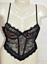 NWT Frederick's of Hollywood Lace Bustier Boning underwire cups L Large Lingerie