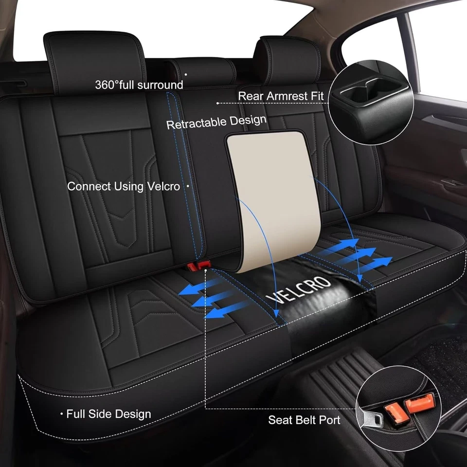 Front Rear PU Leather Cushion Car Seat Covers Fit for Nissan Altima 2010-2025 - Изображение 2 из 4