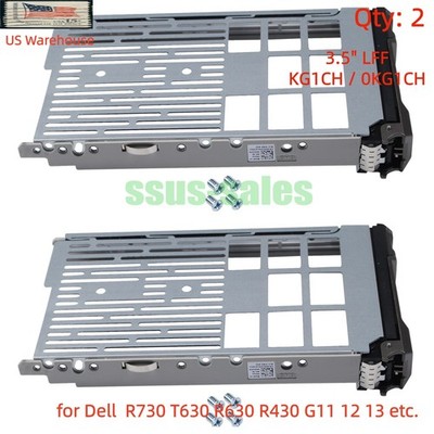 2PCS 0KG1CH 3.5'' Hard Drive Tray Caddy For Dell R710 R720 R730 T610 T620 T630