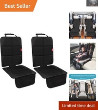 Luxury Waterproof Car Seat Protector 2 Pack with Thick Padding  Storage Pockets