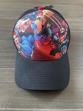 Superman Hat Cap Boys SnapBack Black Graphic Print