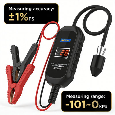 Automotive Vacuum Pressure Tester 101-0kPa Digital Manometer for Intake Manifold