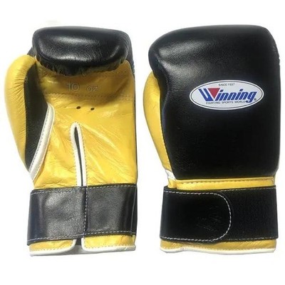 Winning Boxing Gloves 10oz Black and Yellow Pro Tape Type MS-300B