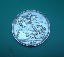 GB UK Queen Victoria - 1889 Silver (.925)  Crown - Very Fine . KM# 765  - 28.2g